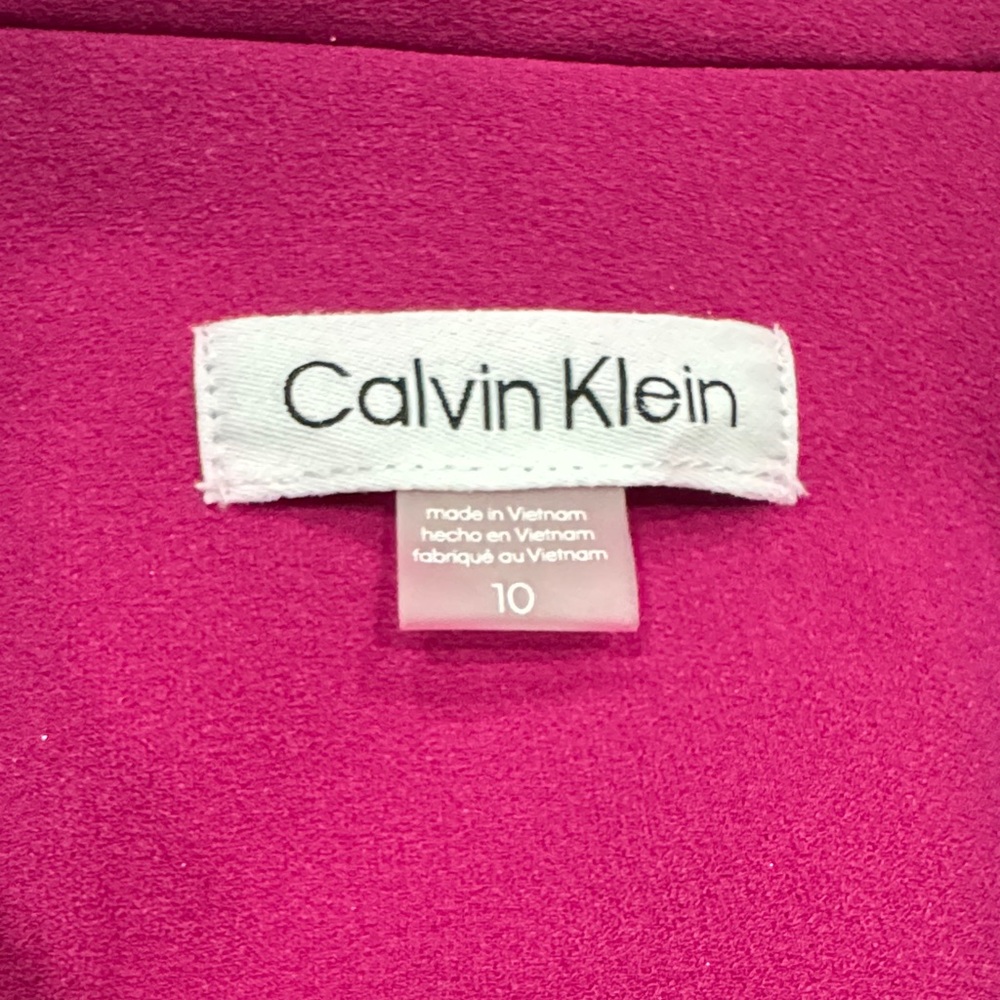 Calvin Klein Magenta Midi Dress with Gold Zipper - Picture 4 of 6